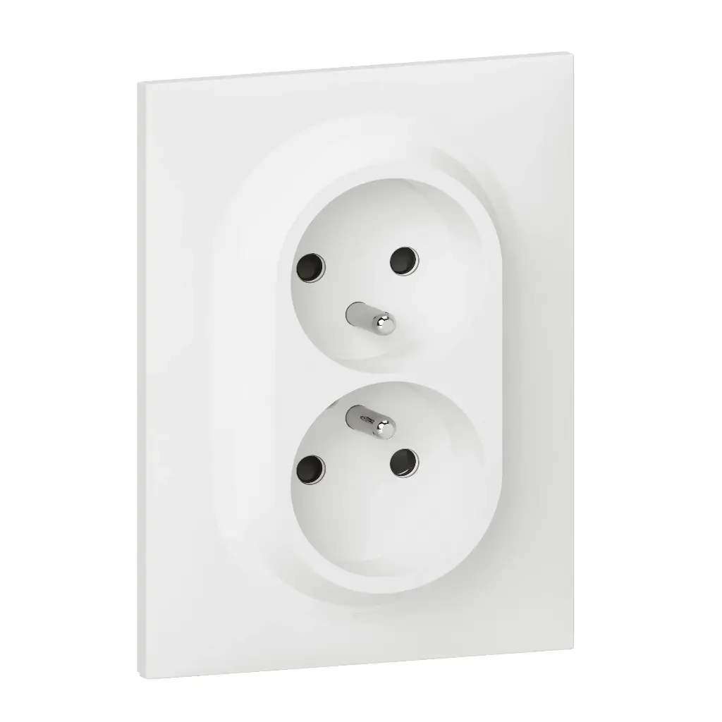 PRISE DE COURANT DOUBLE  COMPLET ENCASTRE 2X2P 230V 3500W 16A BLC KAPTIKA LEGRAND