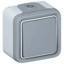 [SKU480] PLEXO POUSSOIR NO - 10A - IP55 - APPARENT - GRIS