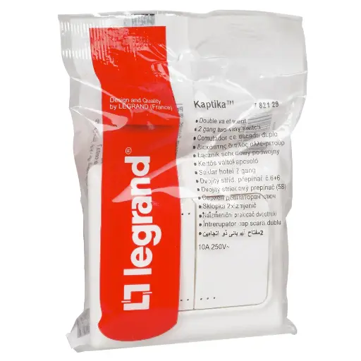 [SKU104SP] INTERRUPTEUR DOUBLE VA ET VIENT ENCASTRE  1P 230V 10A BLC KAPTIKA LEGRAND