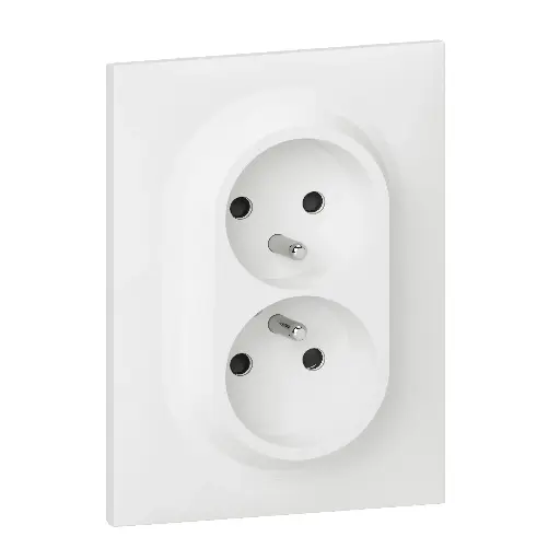 [SKU107SP] PRISE DE COURANT DOUBLE  COMPLET ENCASTRE 2X2P 230V 3500W 16A BLC KAPTIKA LEGRAND