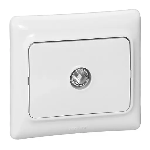 [SKU109SP] PRISE TV SIMPLE MALE ENCASTREV 1P 230V 6A BLC KAPTIKA LEGRAND